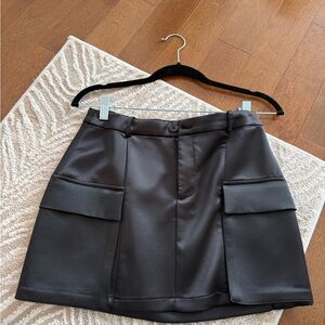 Zara Black Cargo-Style Mini Skirt